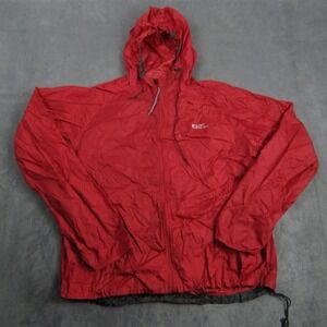 Red Ledge Windbreaker Jacket Mens Large Red RL540 Hooded Nylon Full Zip